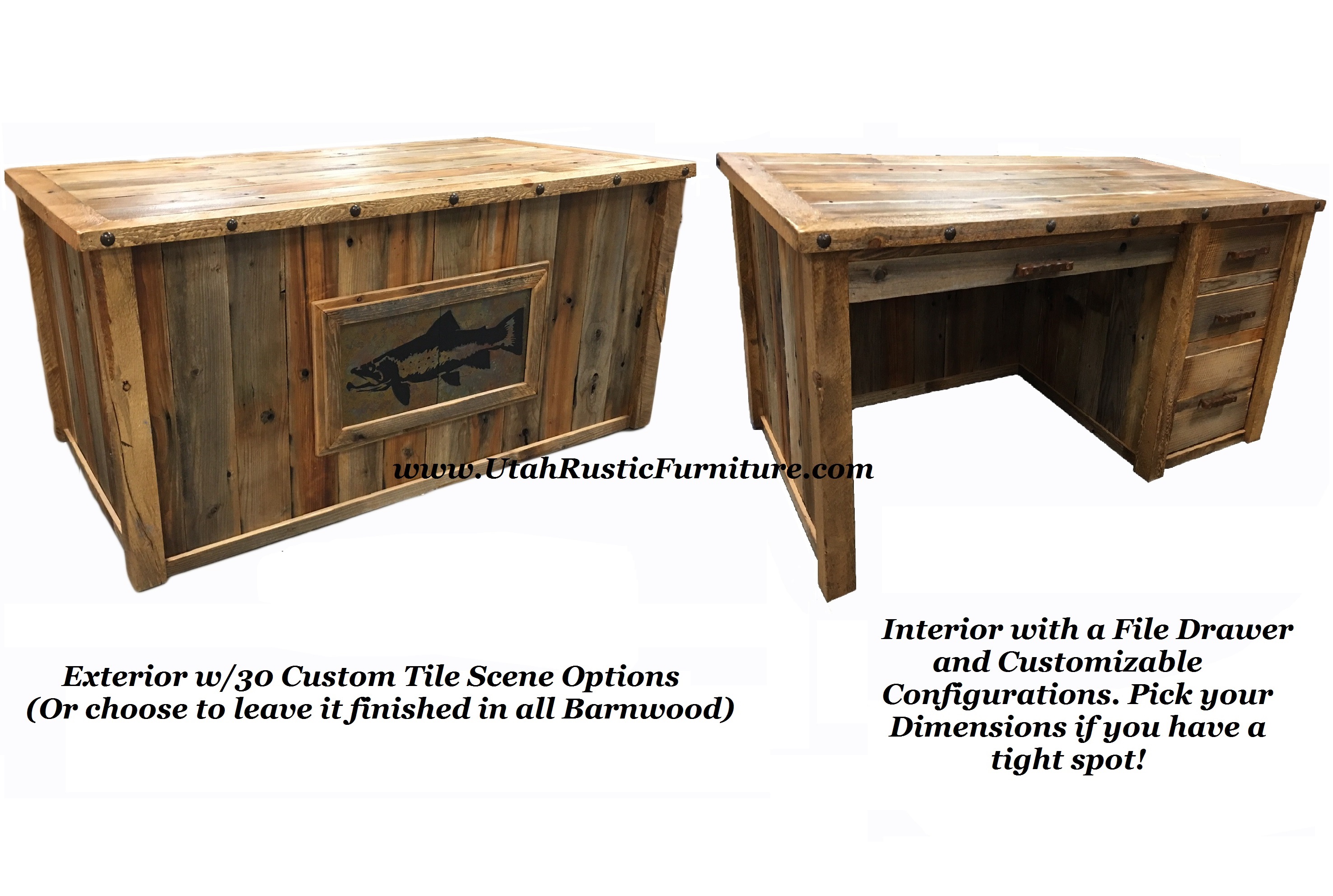 Rustic barnwood store desk